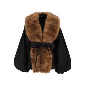 Rotate Women Contrasting Faux Fur Collar Jacket
